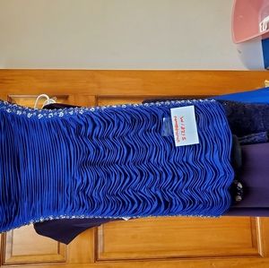 Royal Blue Strapless thigh height formal evening gown Size: Med